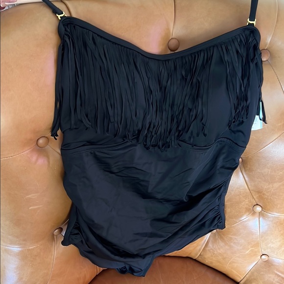 Kim Gravel X Swimsuits For All One Piece w Removable Strap 16 Onyx Fringe - Picture 4 of 4